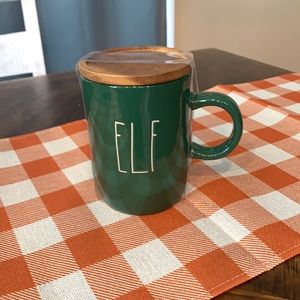Rae Dunn ‘Elf’ mug with wood topper